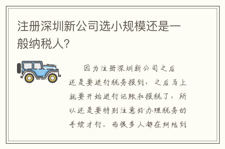 注冊(cè)深圳新公司選小規(guī)模還是一般納稅人？