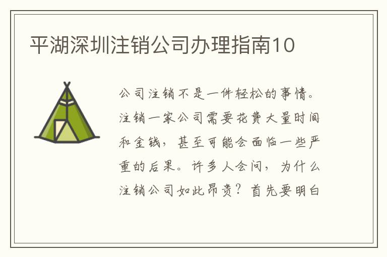 平湖深圳注銷公司辦理指南10