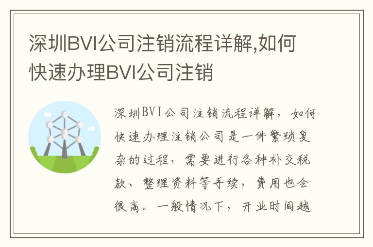深圳BVI公司注銷流程詳解,如何快速辦理BVI公司注銷