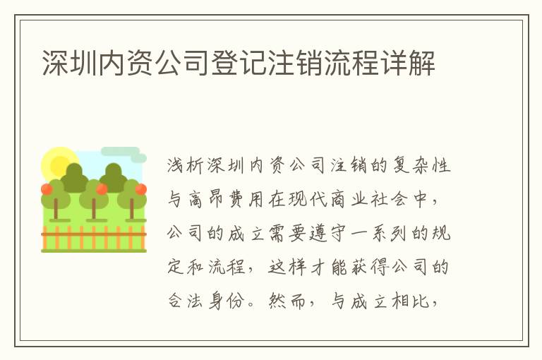 深圳內資公司登記注銷流程詳解